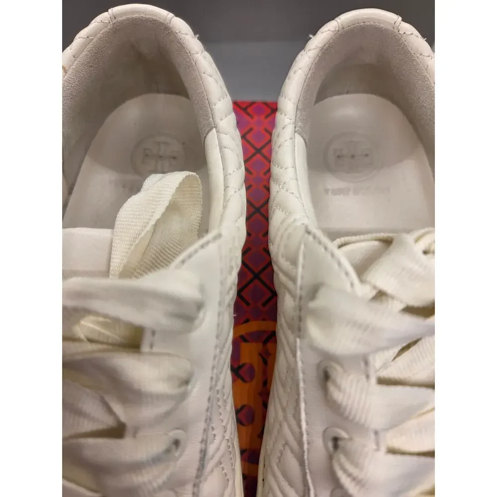 Tory Burch Marion Quilted Leather Sneakers in white Size 6.5M